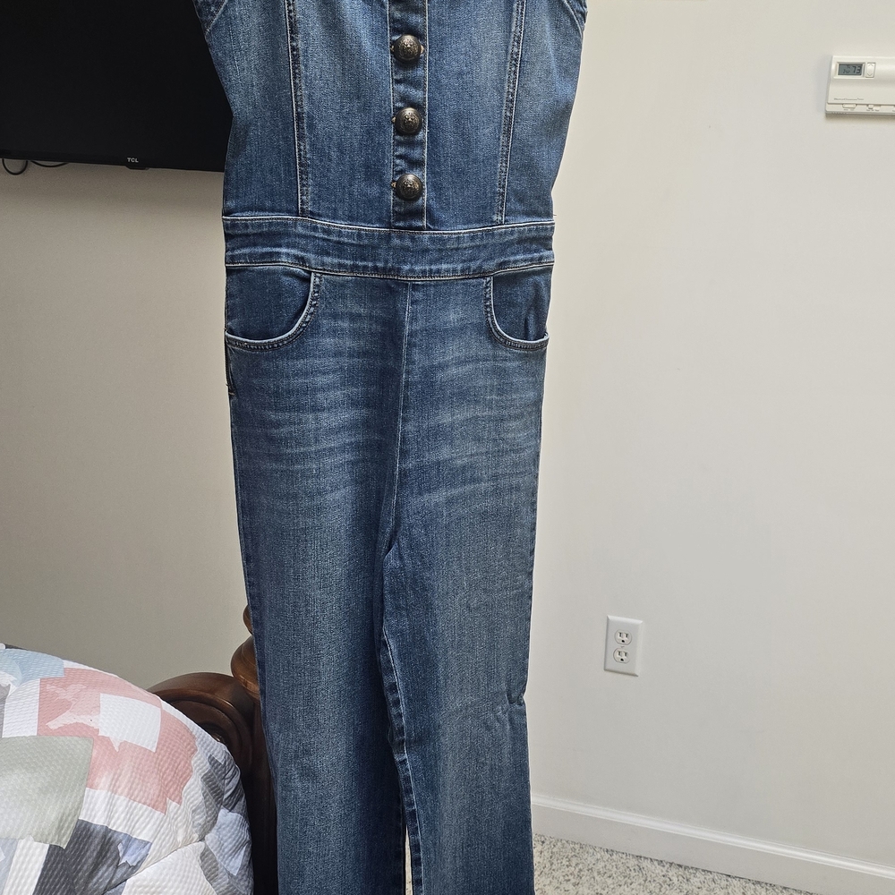 Denim Button-Up Jumpsuit